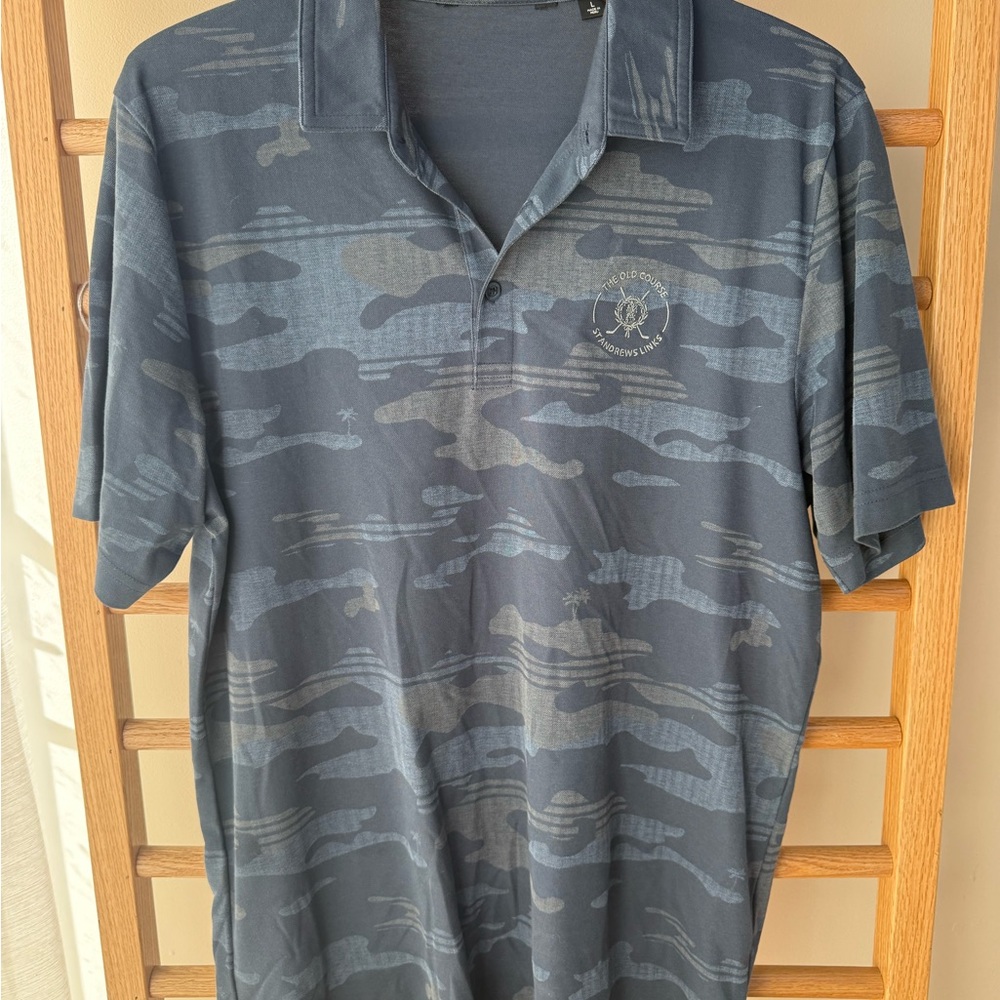 Travis Mathew Navy Camouflage Polo Shirt
